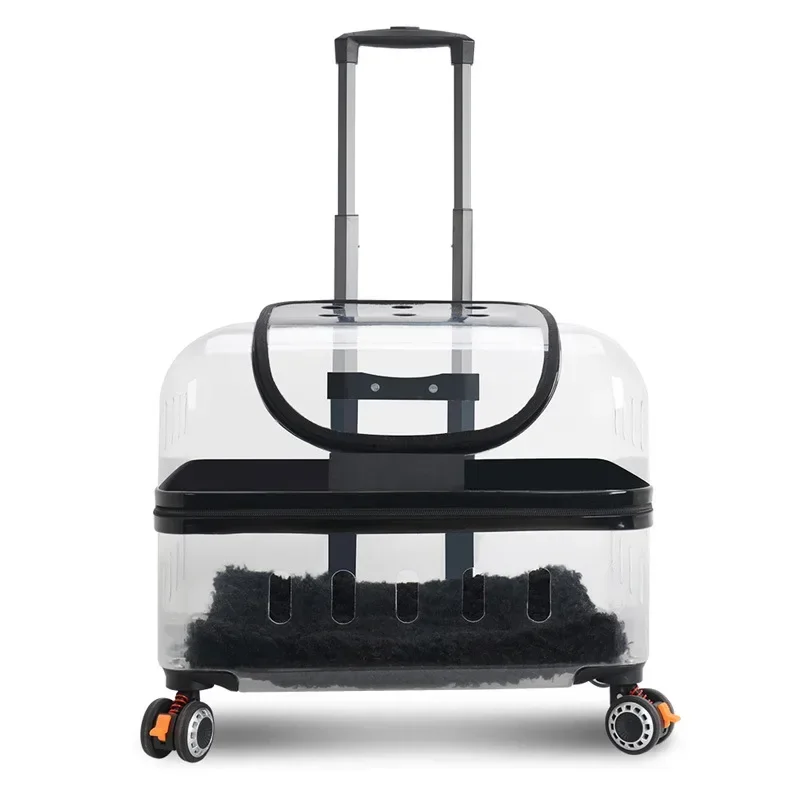 

Transparent Outdoor Pet Trolley Panoramic Cat Carriers Breathable Transport Cart Ventilated Transport Case for Outdoor Use