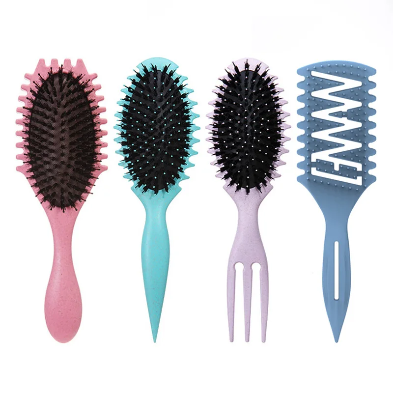 

Ladies Comb Bouncing Curl Definition Styling Comb Anti-static Massage Comb Hair Leather Combs Straight Hair Combs Hollow Combs