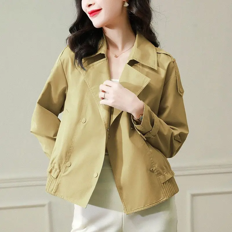 Mode Dames Windjack Top 2023 Nieuwe Lente Herfst Grote Maat Veelzijdige Pak Kraag Jas Dunne Vrouwelijke Trenchcoat Bovenkleding