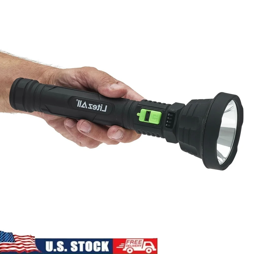 

Rechargeable LED Flashlight 1000 Lumen Ultra Bright Lightweight Durable Battery Meter 3 Modes Hybrid Beam Outdoor Emergency Use