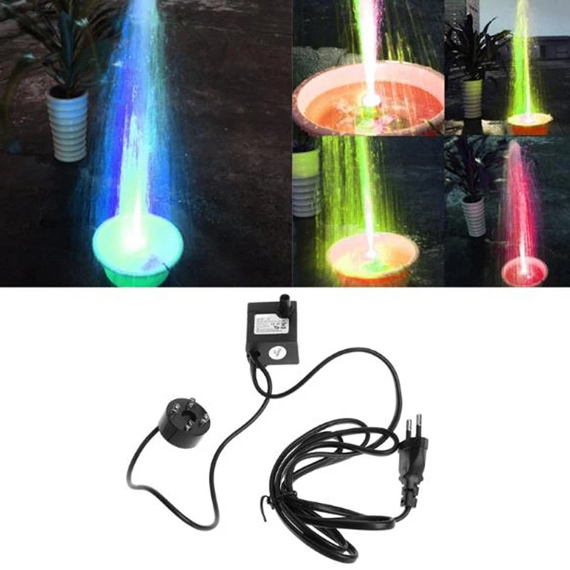 [FE] AC 220V 3W Submersible Water Pump LED Aquarium Fountain Fish Pond Tank EU Plug