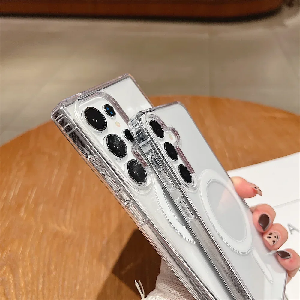 Für Magsafe Transparente Stoßfeste Handyhülle für Samsung Galaxy S26 S25 S24 S23 S22 S21 Ultra Plus FE Magnetische Panzerhülle – Detail 8