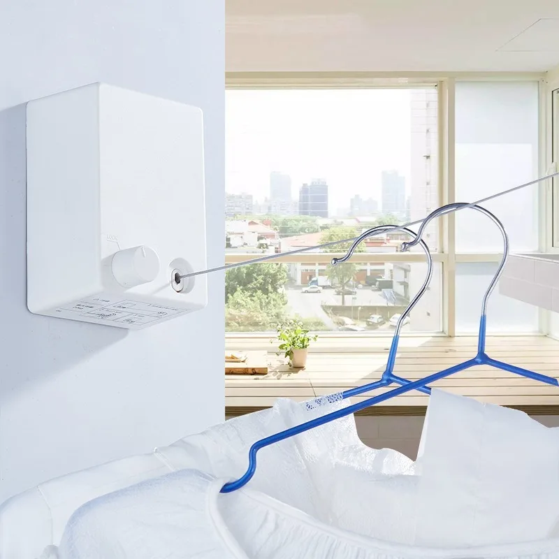 Invisible clothesline, no punching, household indoor balcony, retractable steel wire clothesline
