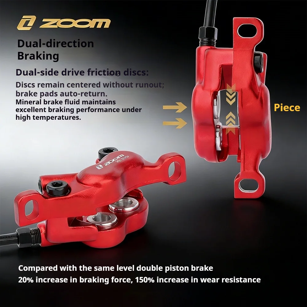

ZOOM HB876 4-Piston Hydraulic Disc Brake Set for MTB Mountain Bike Front & Rear Dual Side Braking