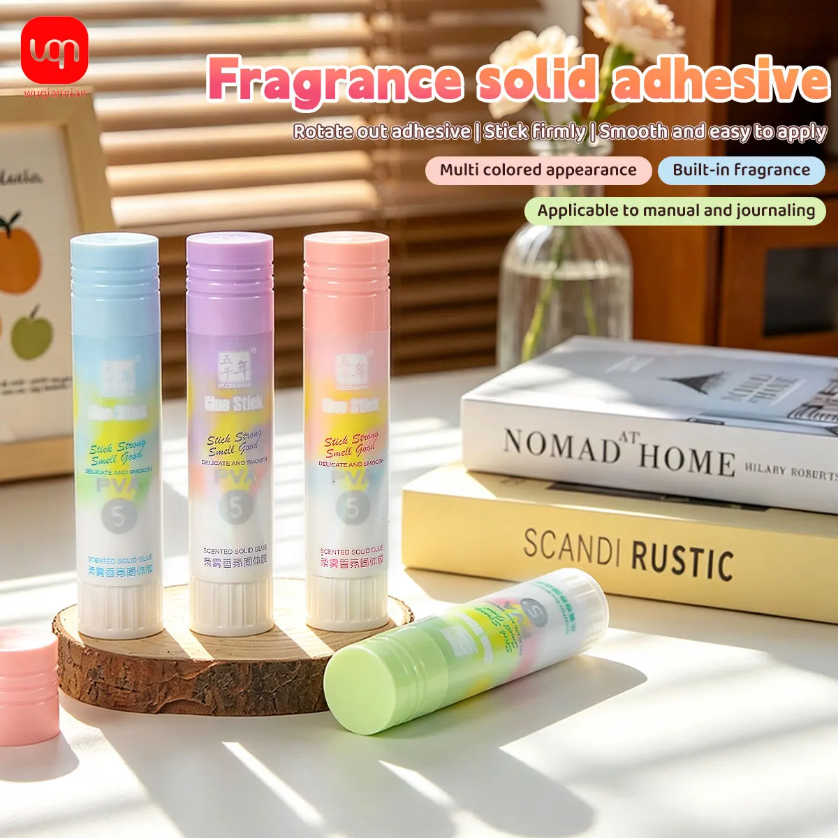 5g Mini Scented Glue Sticks, PVA Solid Glue Stick Colorful Portable Adhesive School Office DIY Journaling&Crafts
