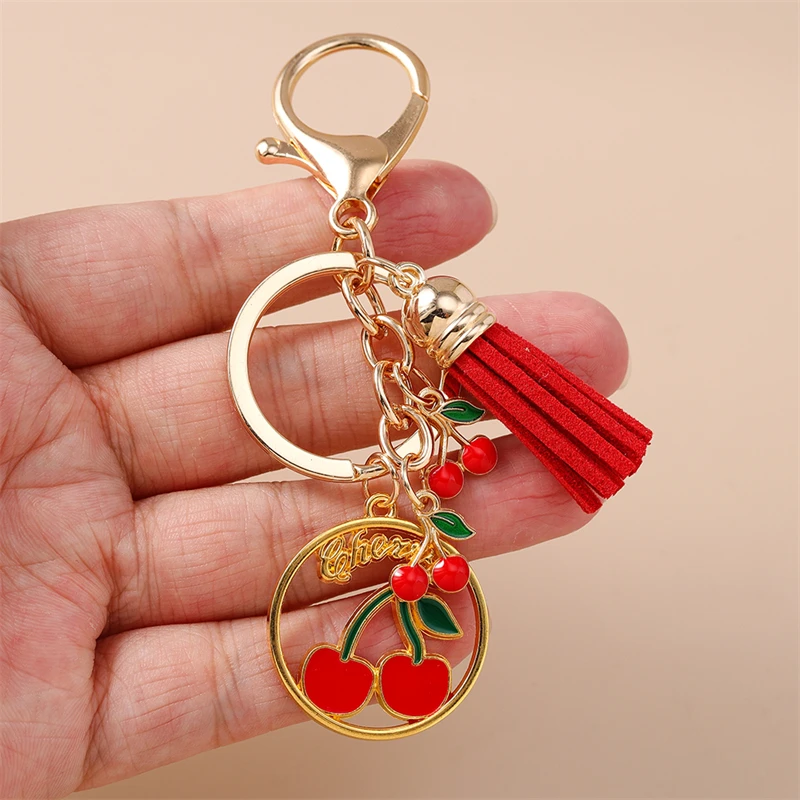 Modische Frucht-Kirsch-Schlüsselanhänger, Emaille-Herzanhänger, Schlüsselringe für Damen und Herren, Autoschlüssel, Handtaschen-Schlüsselanhänger, Accessoires, DIY-Geschenke – Detail 27