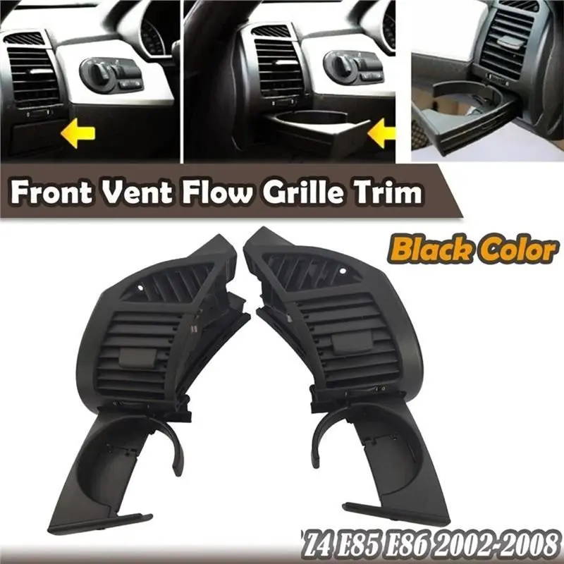Griglia di uscita aria condizionata per auto + set portabicchieri (66917906 6917905) per BMW Z4 E85 E86 2002-2008 lato sinistro/destro 7025632 7025631
