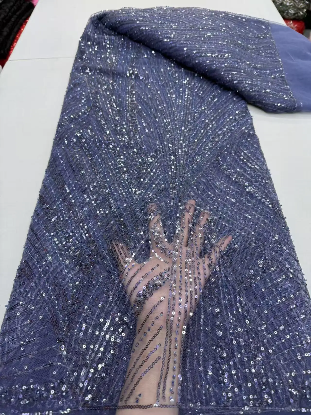 ใหม่ภาษาฝรั่งเศสคําSequins 2025 ผ้าชุดสําหรับงานปาร์ตี้เย็บปักถักร้อยลูกไม้คุณภาพสูงผ้าชุดแต่งงานJY