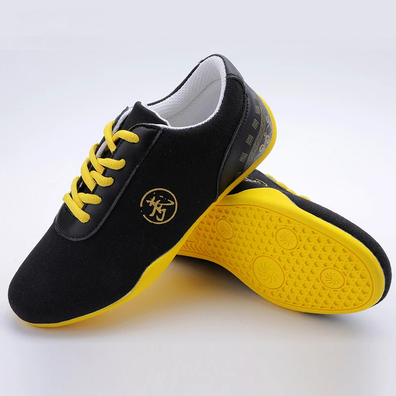 Men Women Sport Martial Arts Kung Fu Shoes Lace Up Man Canvas Tai Chi Sneakers White Black Blue Ladies Wushu Sneakers Rubber
