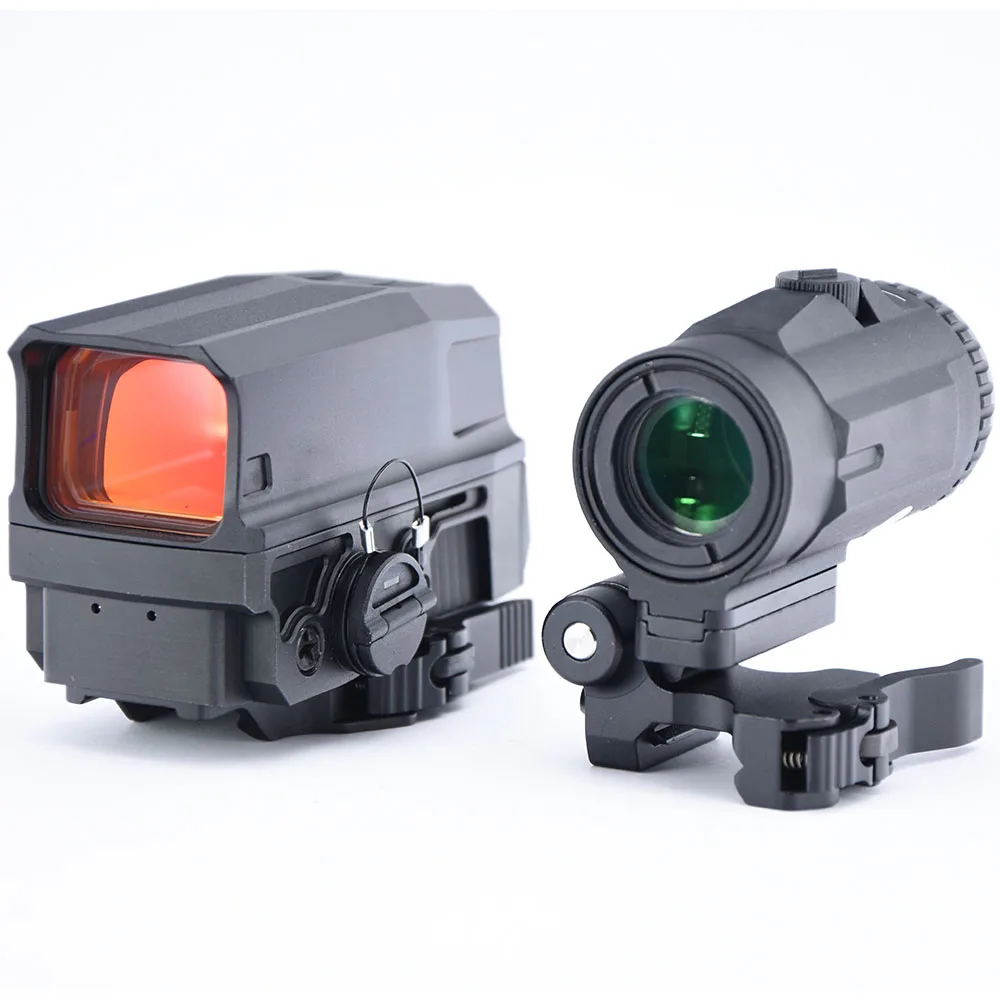 Imagem -02 - Holographic Reflex Red Dot Sight G33 G43 3x Lupa Âmbito Óptico Combo Tático com Picatinny Weaver Montagem Lateral Flip 20 mm