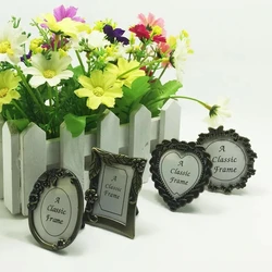 Metal Mini Small Photo Frames Vintage Picture Frames Heart Oval Shape Baby Photo Frame Home Living Room Desktop Decor Exquisite