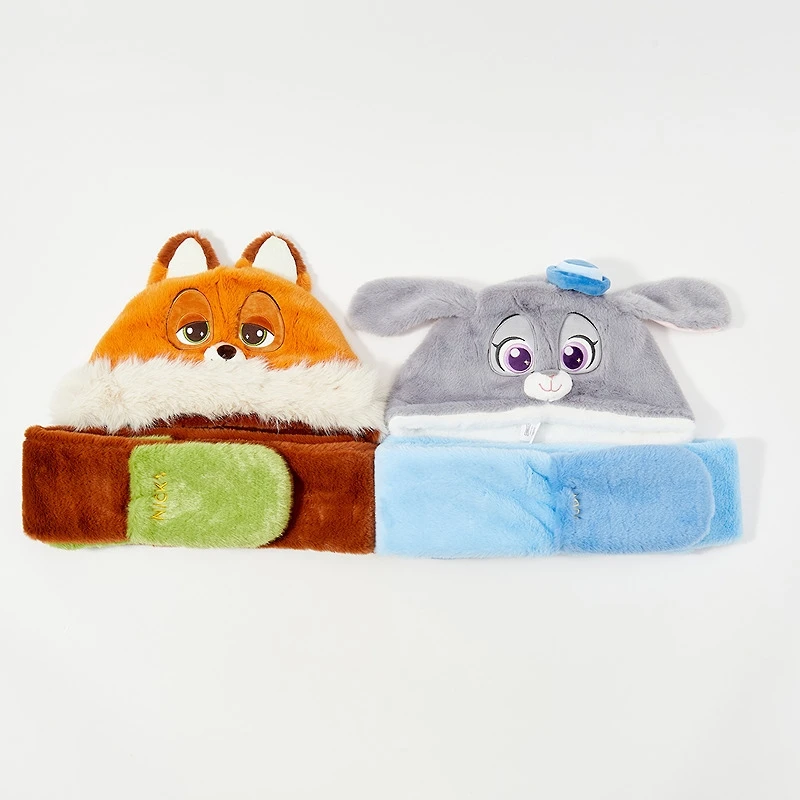 

Disney Zootopia Peripheral Judy Nick Hat Glove Plush Winter Warm Soft Thickening Pocket Warm Ear Hats Hooded Trendy Cute Gifts