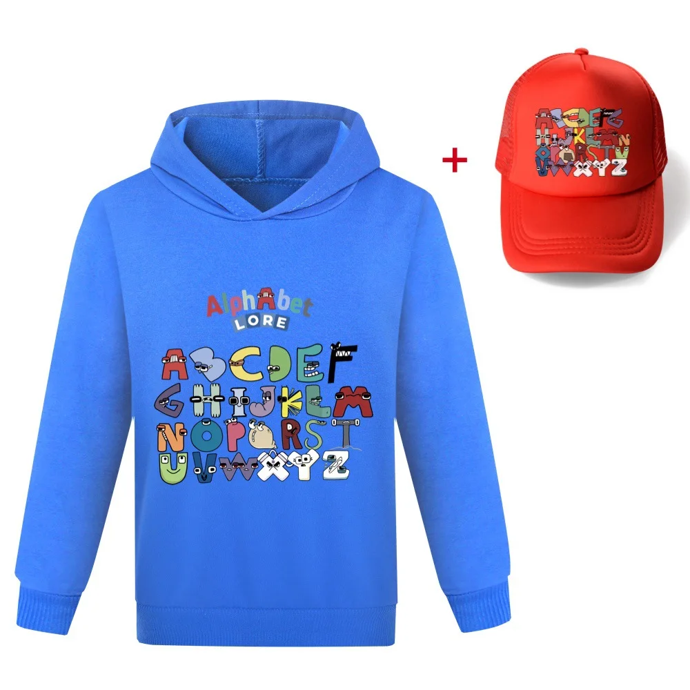 Spring Kids Clothes Long Sleeves Hoodies Sweatshirts +Hat Fashion Alphabet Lore Girls Boys Cotton Hip Hop Hoody Casual Jacket