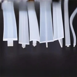 Silicone Rubber T Strip Gap Cover Sealing Bar Waterproof Heat Resist Transparent