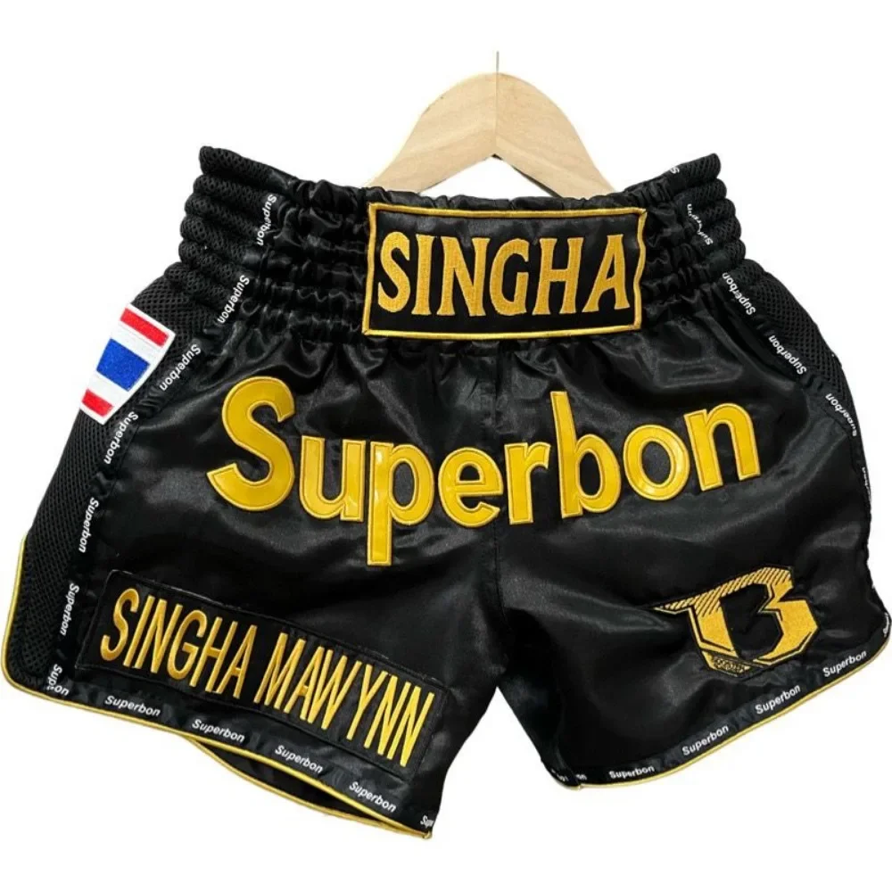 Original Training Muay Thai Gym Fighting Shorts Fitness Combat Sports Pants Embroidery Style Boxing Shorts Sweat Pants