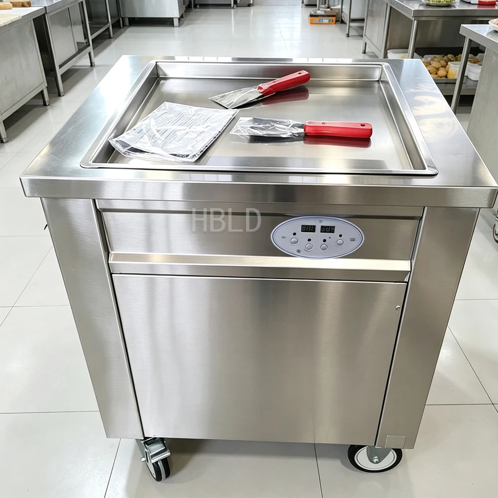Frozen Yogurt Pan Machine, Commercial Fried Ice Cream Roll Maker for Cafe Snack Bar Operation