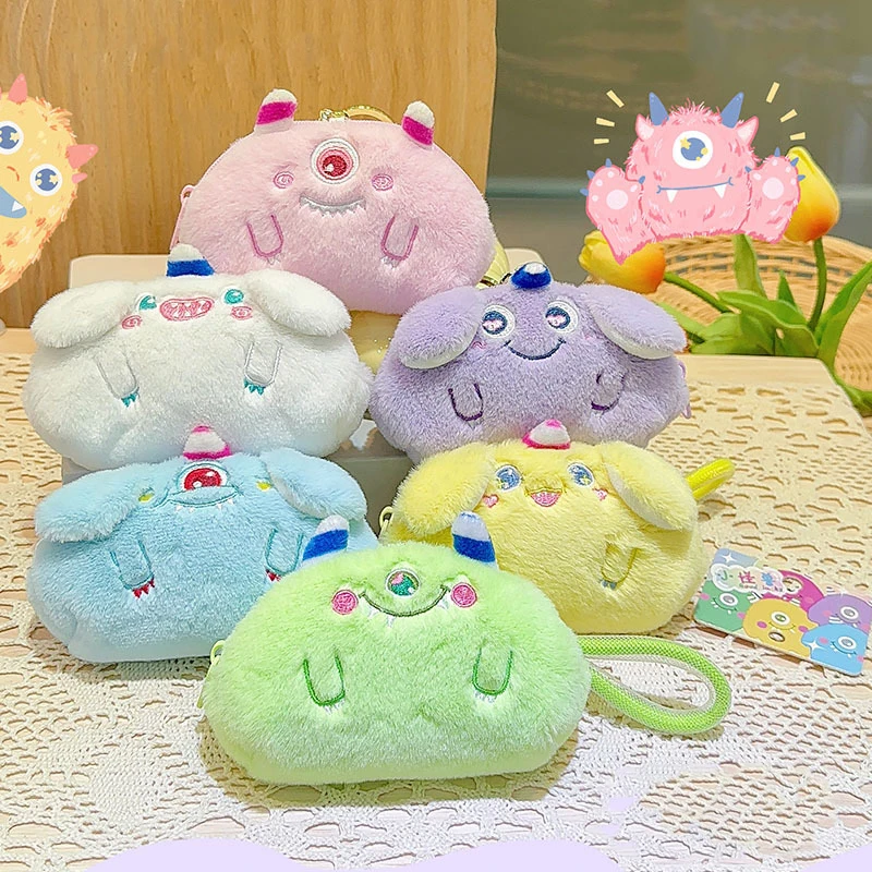 

10 см мультяшный милый маленький монстр, плюшевый Кошелек для монет, милые животные, портативный органайзер для наушников, детский подарок для девочек
