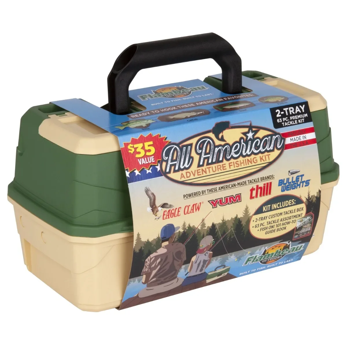 

Outdoors Fishing Tackle Box and Bait Storage Kit Two Tray learning to fish variety of fishing