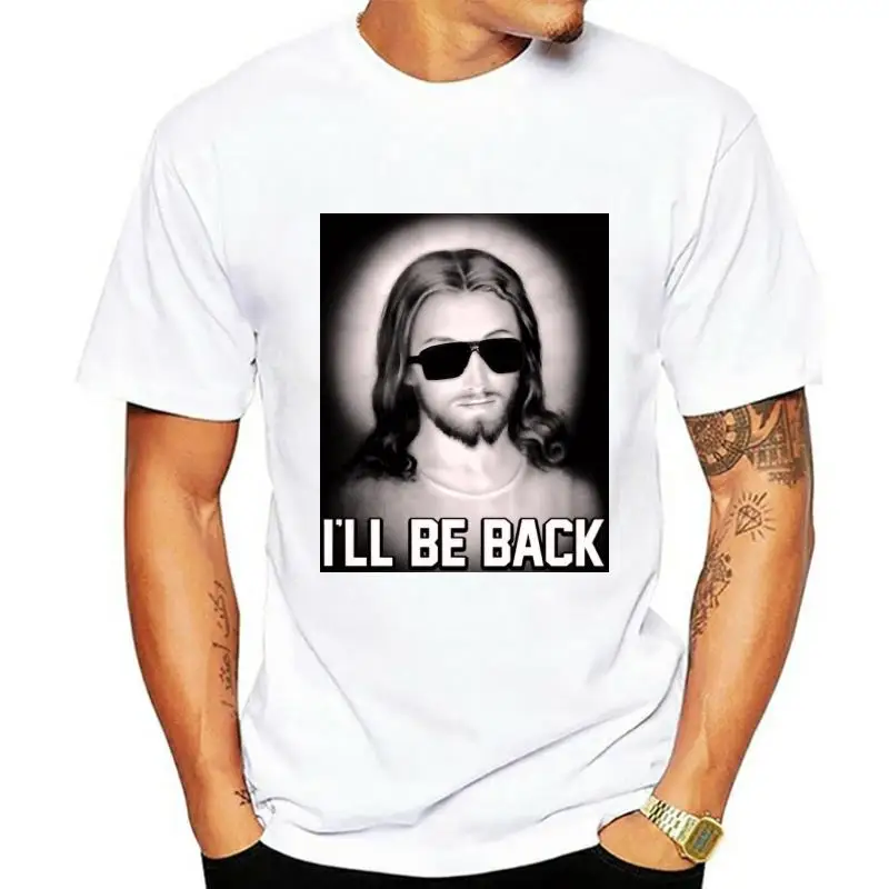 T-shirt Shirt Men Ill Be Back Jesus With Black Sunglasses Like Terminator T-shirt Top S M L Xl 2x