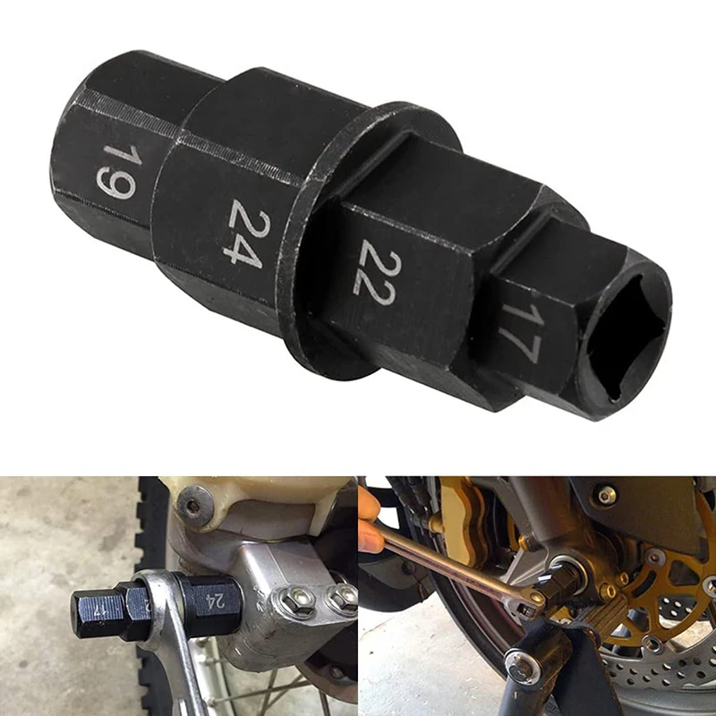 17 19 22 24mm Motorcycle Hex Axle Spindle Wheel Removal Driver Tool Socket for Yamaha Honda Kawasaki Suzuki