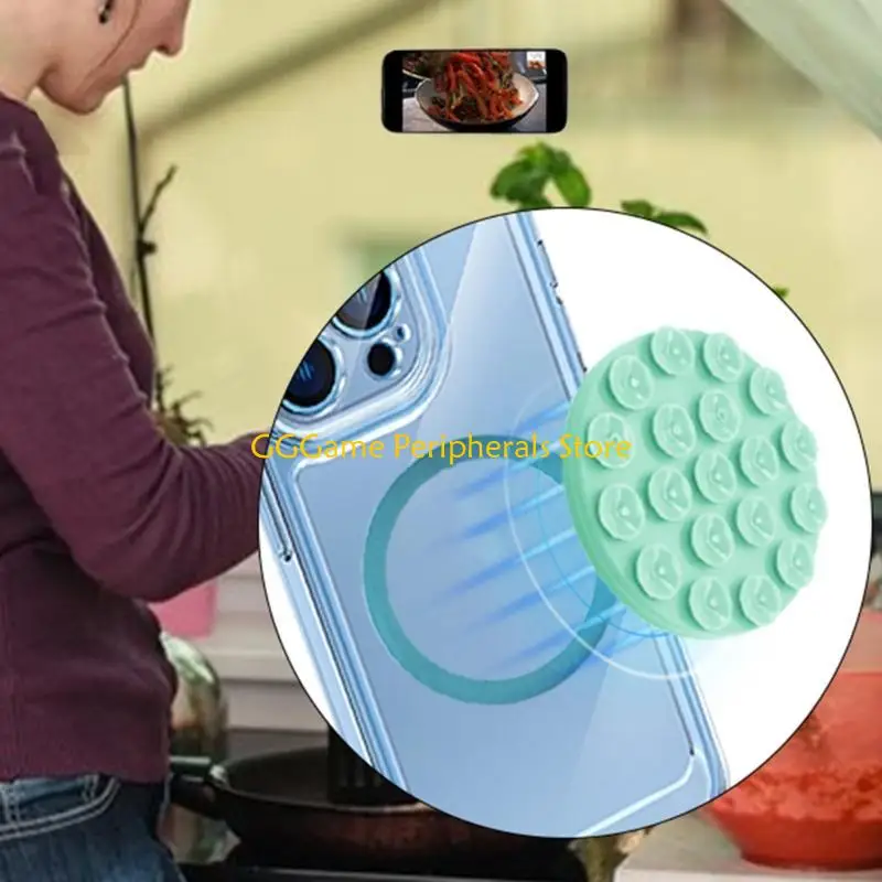 U55B 영상 통화 내비게이션 벽 장착을 위한 자기 홀드 보안 그립이 있는 강력한 자기 실리콘 흡입 전화 스탠드 랙