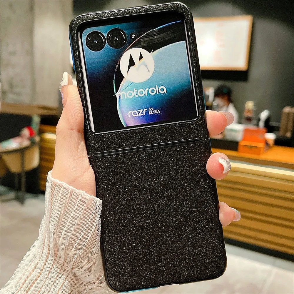 

Блестящий блестящий чехол для Motorola Razr 50 40, ультра блестящий чехол с блестками, противоударный защитный бампер из искусственной кожи