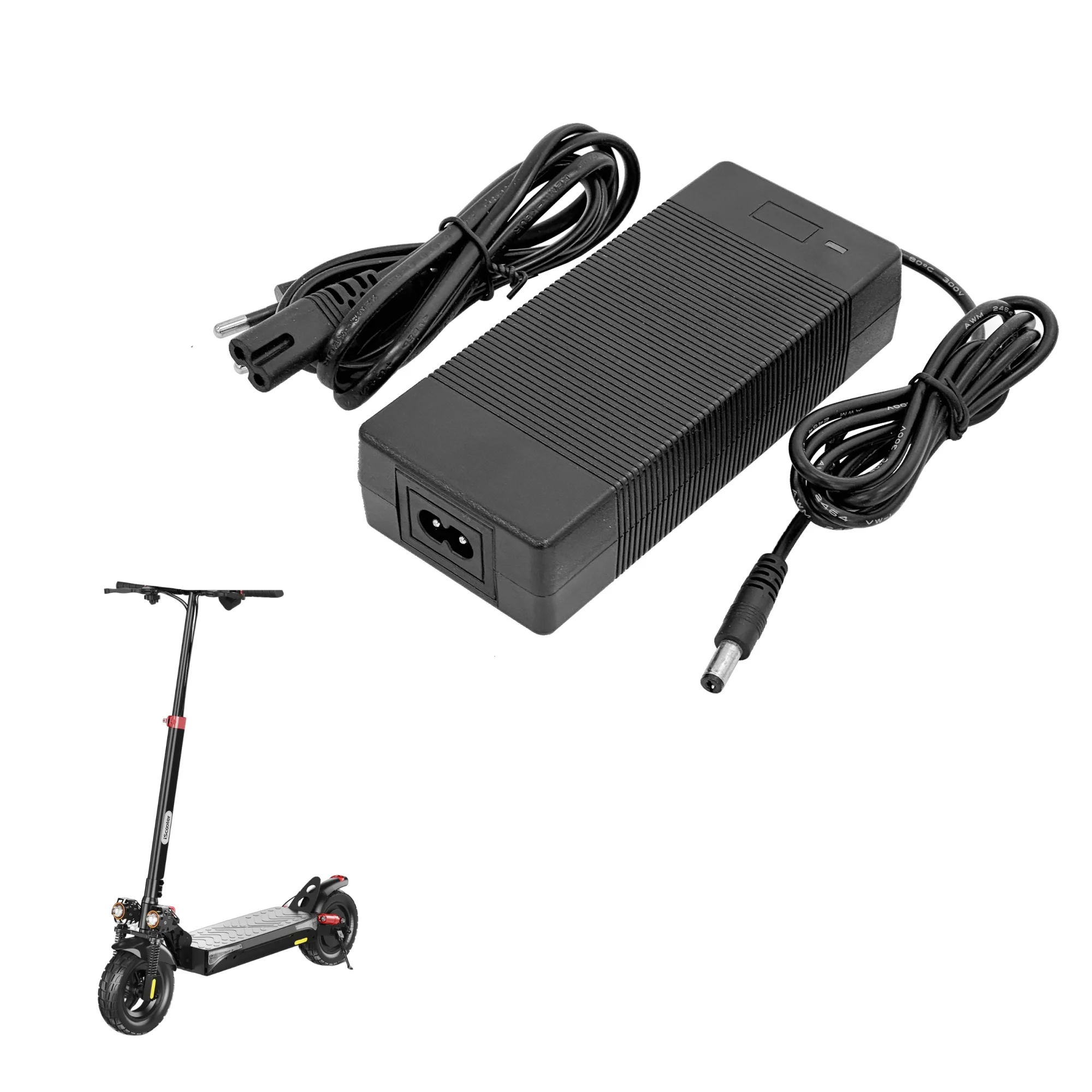 Cargador de 42V 2A con enchufe europeo certificado CE para iScooter i9 Max, cargador universal para scooter eléctrico con batería de litio.