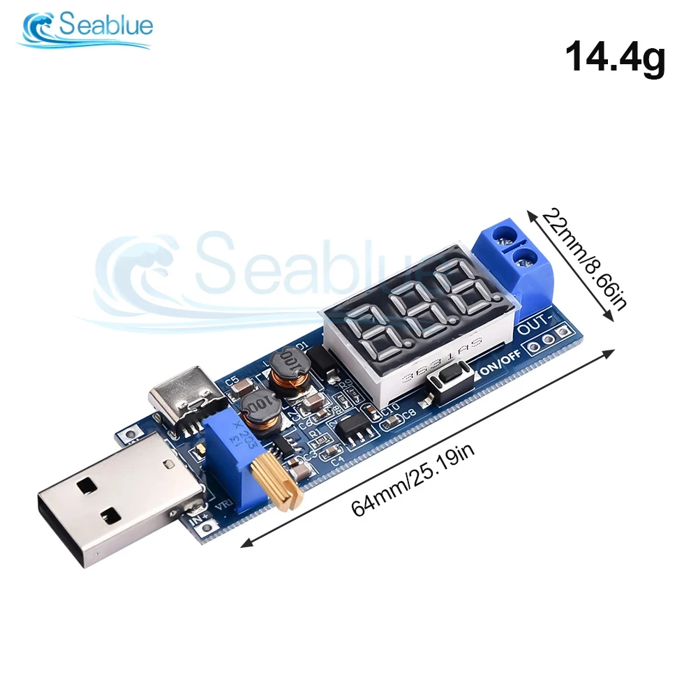 Type-c USB 5V DC-DC Buck Boost Converter Power Supply Module Adjustable Voltage Regulators 3.5-12V To 1.2-24V