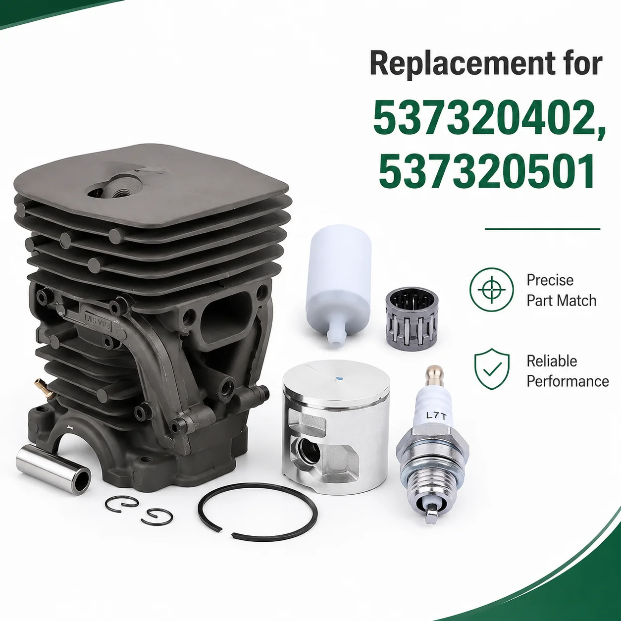 47mm Cylinder Piston Kit For Husqvarna 455 455 Rancher 455E 460 Jonsered CS2255 Chainsaw Replaces 537320402 537320501 Saw Parts