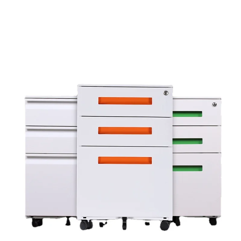 

Three-pump steel office desk under cabinet, iron mobile low chest cabinet, floor-to-ceiling locked drawer locker