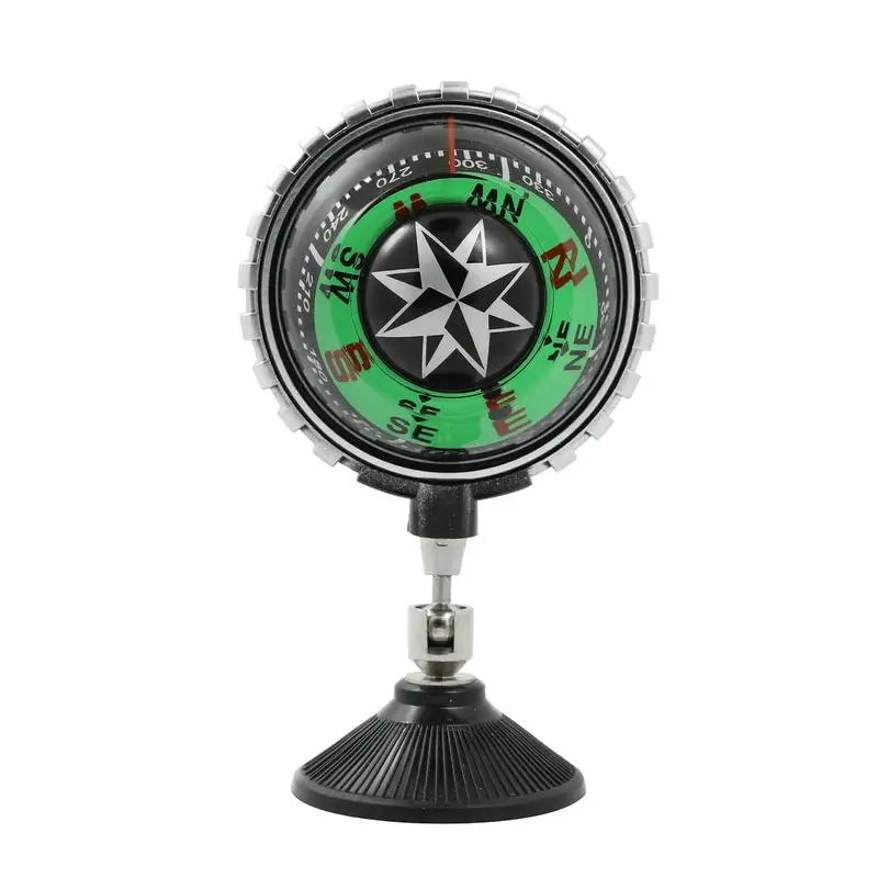 Mini Car Navigation Compass 360 Degree Rotary Adjustable Spherical Dashboard Guide Compass With Suction Cup For Boat Car