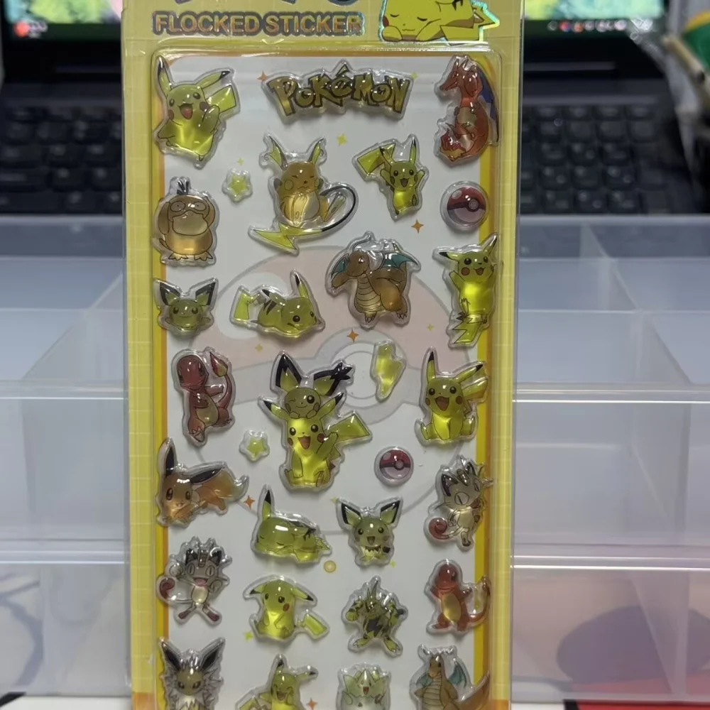 

Pokemon 3D Crystal Stereoscopic Stickers Creative DIY Decals for Kids Handbook Diary Album Decor Stationery
