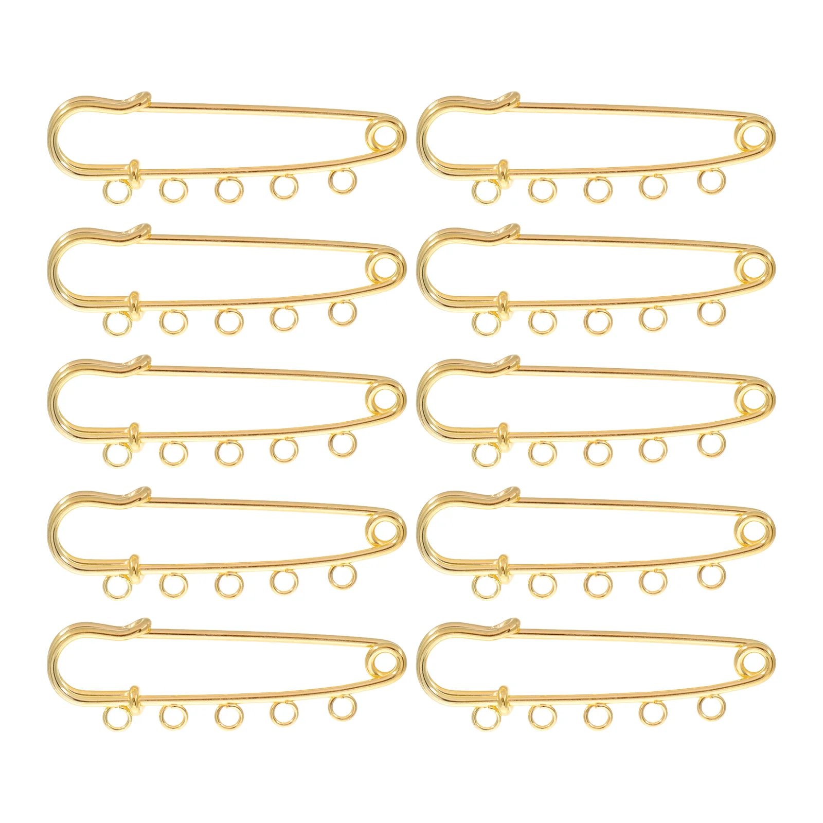 

10 Pcs 5 Hole Safety Pin Fabric Pins DIY Clothes Goldendoodle Ornament Metal Brooch with Holes Nordic Alloy