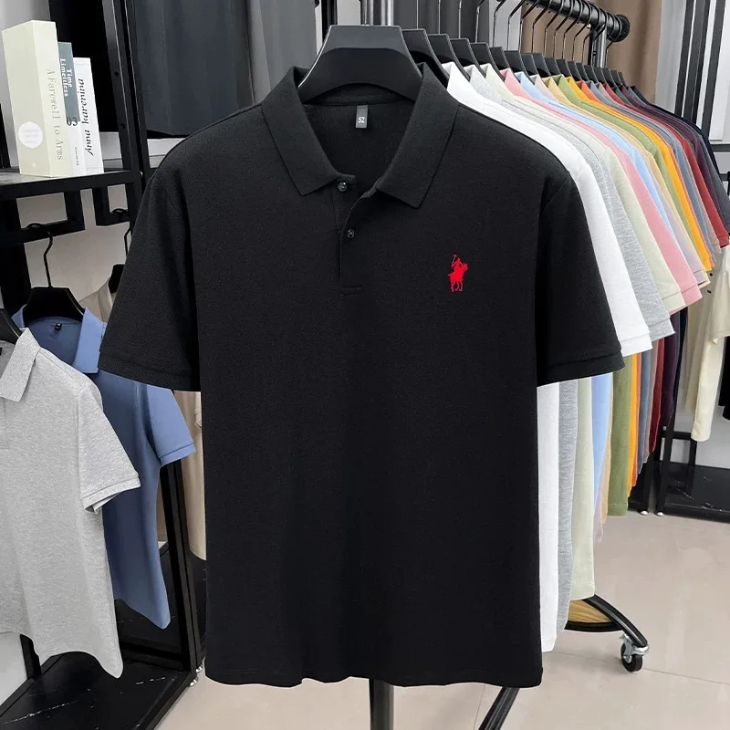 Designer-Marke 100% Baumwolle Kurzarm-Poloshirt Luxus-Mode Pferde-Stickerei Herren Business Freizeit Sommer Neu Paul T-Shirt