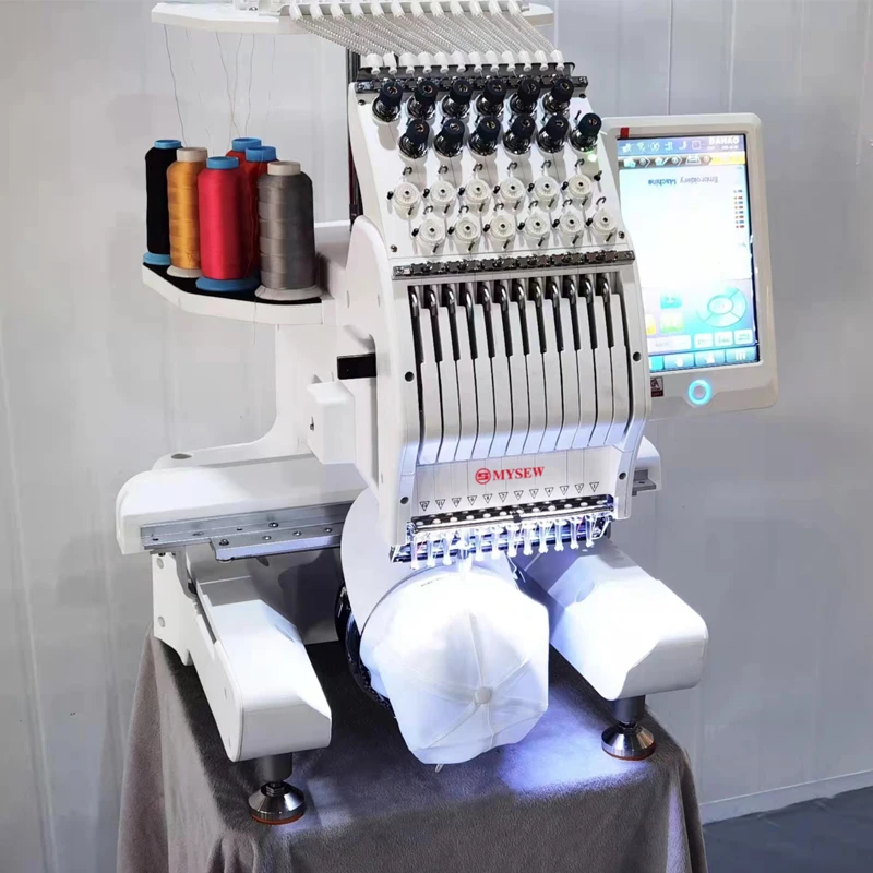 MYSEW MFS120N  Computer Single Head Industrial Embroidery Machine for Cap Tshirt, Finished Garment, Flat Embroidery Software
