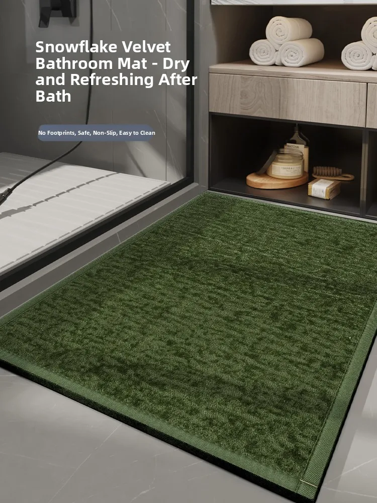 

Water Absorbent Snowflake Floing Batoom Mat Anti Slip ower Room Toilet Entrance Plu Foot Pad 3D Pattern Home Decor