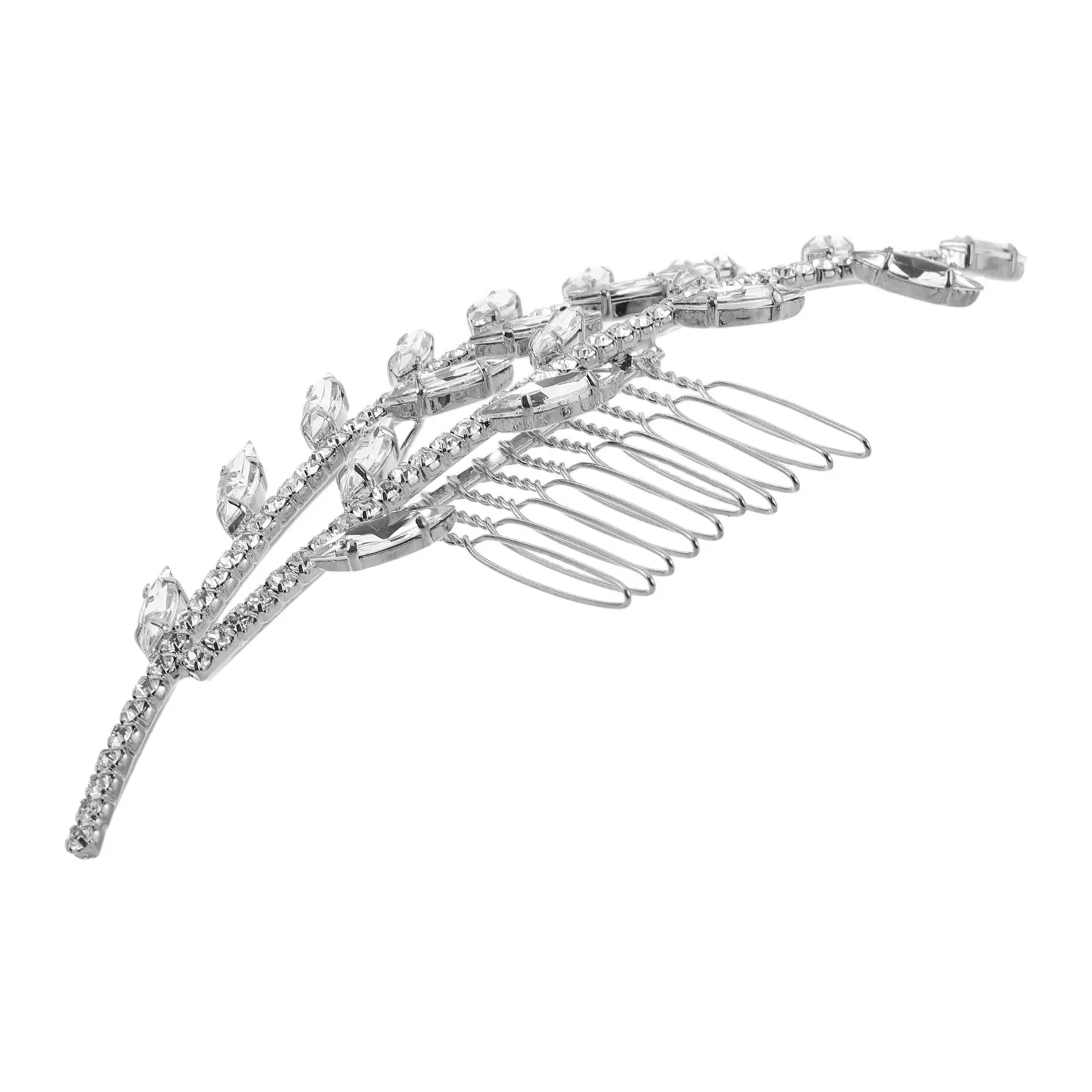 Bride Wedding Hair Side Comb Rhinestone Bridal Hair Accessories For Women Elegant French Twist Chignon Bun Styling Wedding