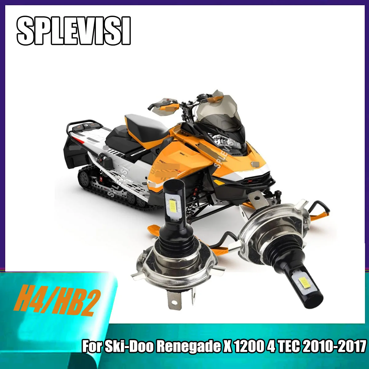 

LED H4 Whtie Headlights over 50,000hrs of quiet driving time For Ski-Doo Renegade X 1200 4 TEC 2010 2011 2012 2013 2014 -2017