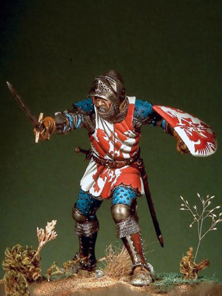 

Unassambled 1/18 ancient warrior stand with shield Resin figure miniature model kits Unpainted