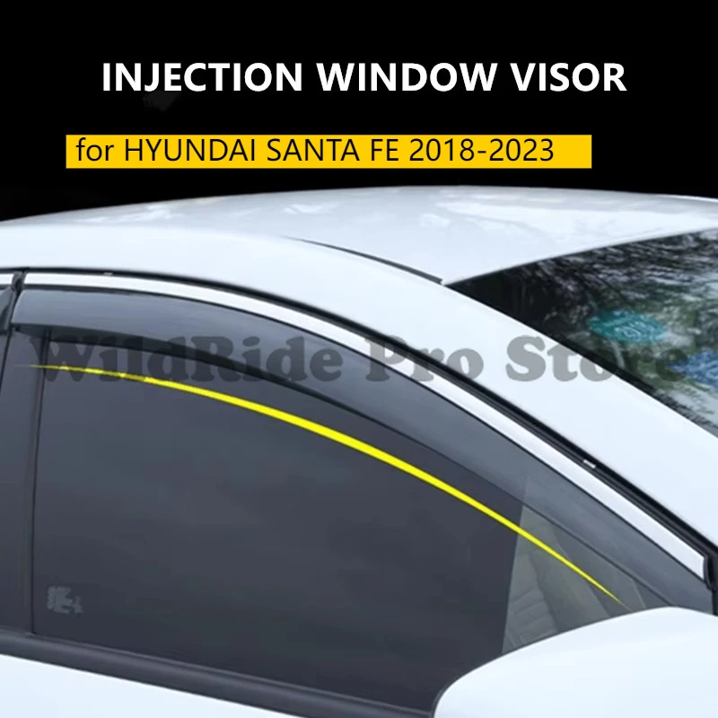 

Car Window Sun Visor for HYUNDAI SANTA FE 2018-2023 Wind Deflectors Weather Rain Guard Car Exterior Decoration Accessories