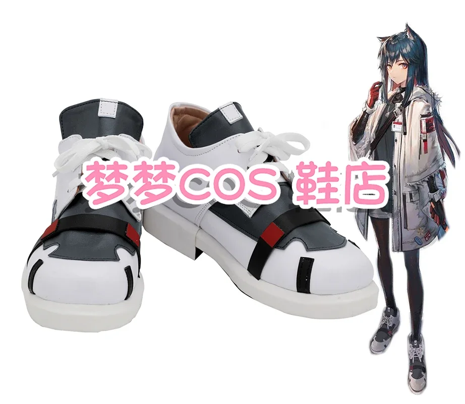 

ArknightsTexas зимние черно-белые туфли, длинные сапоги для косплея, кожаные аниме, Хэллоуин, карнавал, аксессуары для косплея, индивидуальный заказ