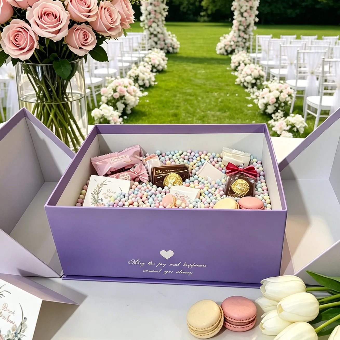 High End Flip Cover Gift Box Purple Large Cosmetic Lipstick Packaging Box Holiday Gift Razor Packaging Box for Boyfriend
