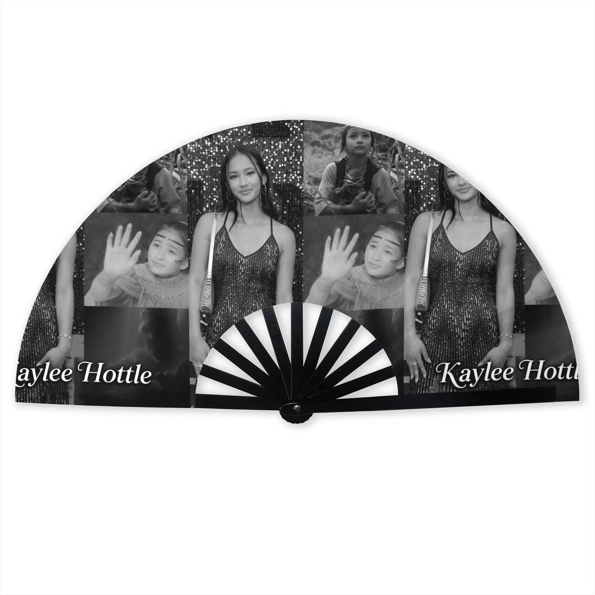 Customized Kaylee Hottle Actor Portable Pocket Fan Camping Deaf  Polyester Folding Fan Chinese Dance Handheld Cooling Fans