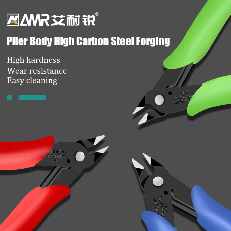 1/5/10pcs  Wishful Clamp DIY Electronic Diagonal Pliers Side Cutting Nippers Wire Cutter 3D printer parts black/red/green/blue