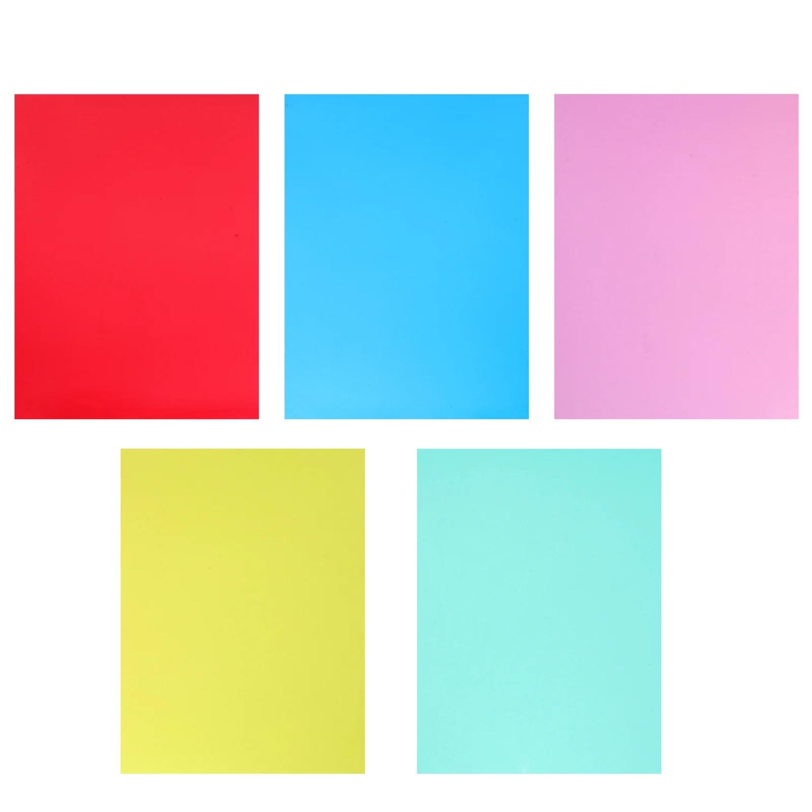 5 pçs filme semi-transparente pvc colorido folhas de plástico para diy artesanato difusor de luz guia de leitura material do estudante filtros de cor