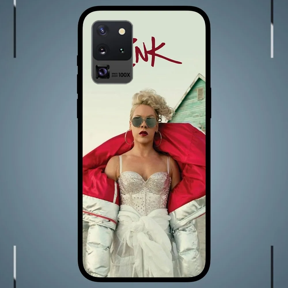 Singer P!nk  Phone Case For Samsung Galaxy S24 S23 S22 S21 S20 FE Note9 10 Plus Ultra Lite 5G Black Phone Case