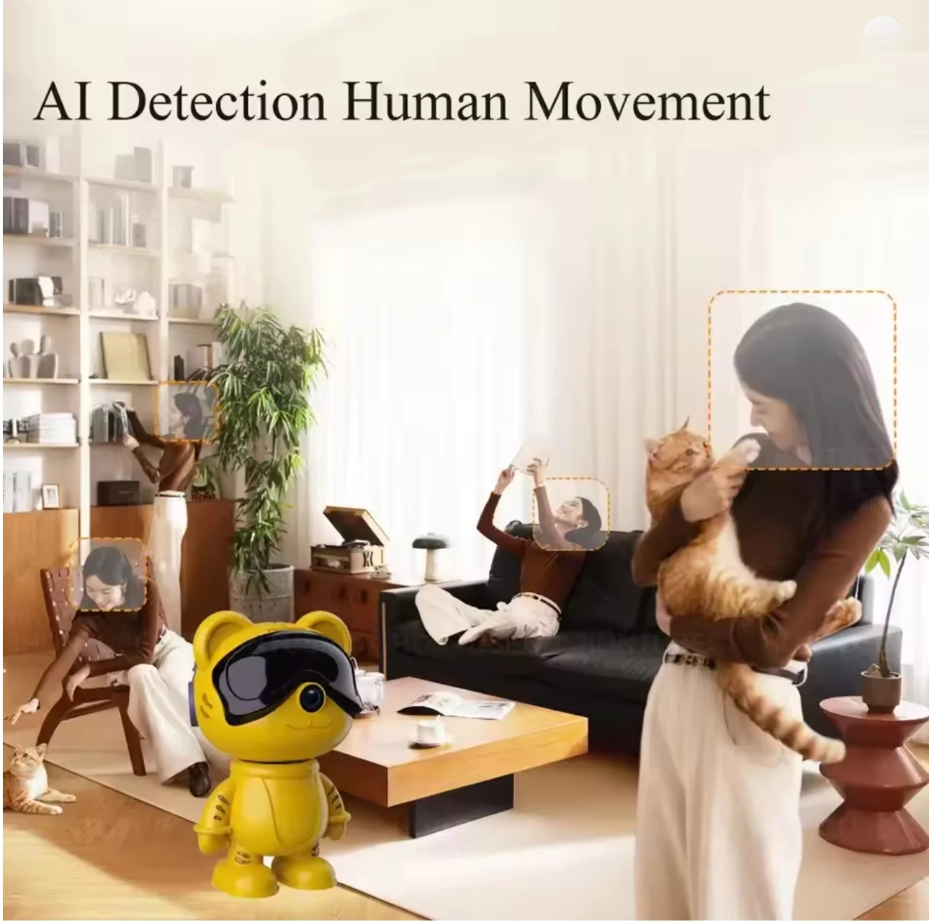 5MP PTZ WIFI IP Camera Wireless Home Security Robot Camera 360° Two Way Audio Auto Tracking Invisible Lens Indoor Baby Monitor