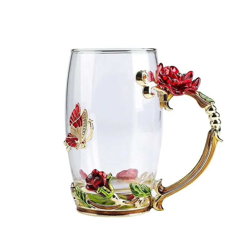 2Pcs/set Glass Mug with Lid and Spoon Wedding Gift Couple Afternoon Tea Coffee Cup Milk Home Water Drinkware