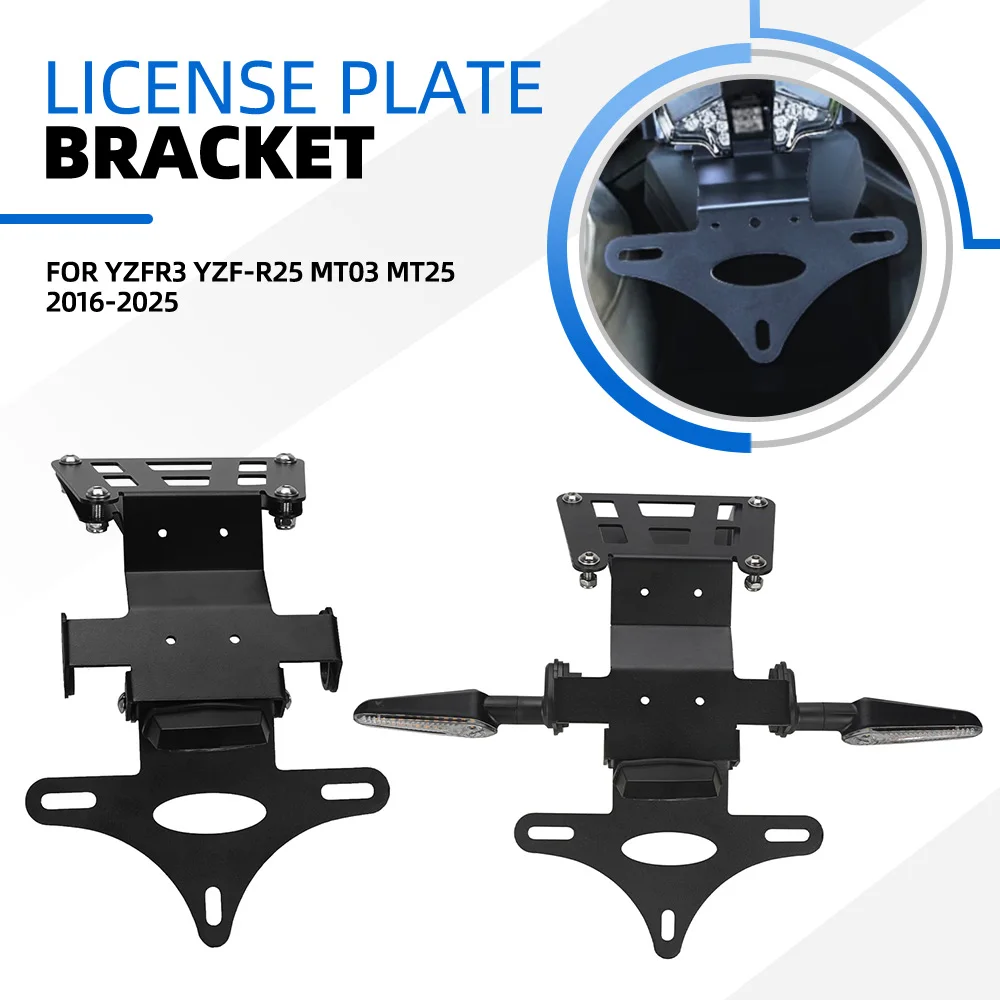 

For YAMAHA YZFR3 YZF-R25 MT03 MT25 YZF R3 2016-2025 License Plate Holder Fender Eliminator Rear Tail Tidy Registration Plate Kit