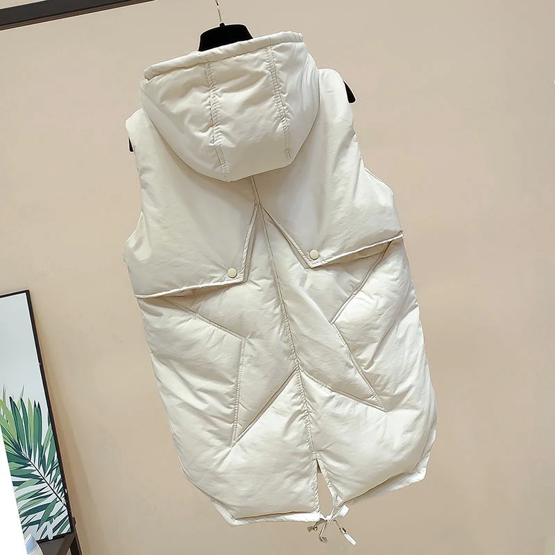 

Down Cotton vest Women Mid-Length 2023 Autumn And Winter Korean New Loose fashion casual thickened vest female Padded Jacket Top